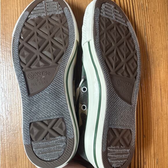 Converse All Star low top green camo lace up unisex sneakers SIZE M5, W7 - Picture 4 of 6